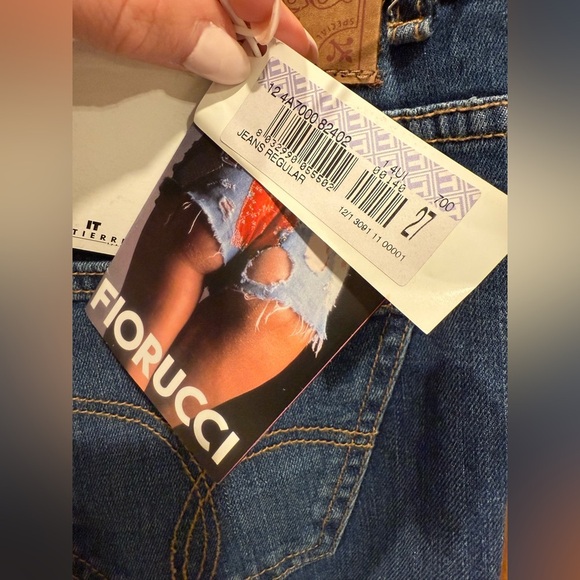 Fiorucci Women’s Angel Med Blue Wash Straight Jeans Size 27 NWT - Picture 4 of 7